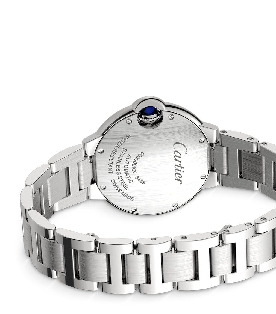 Stainless Steel and Diamond Ballon Bleu de Cartier Watch 33mm