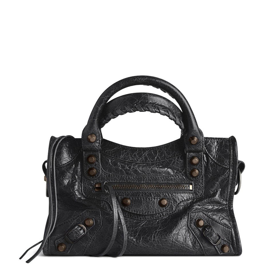 Balenciaga Black Mini Leather Le City Top-Handle Bag