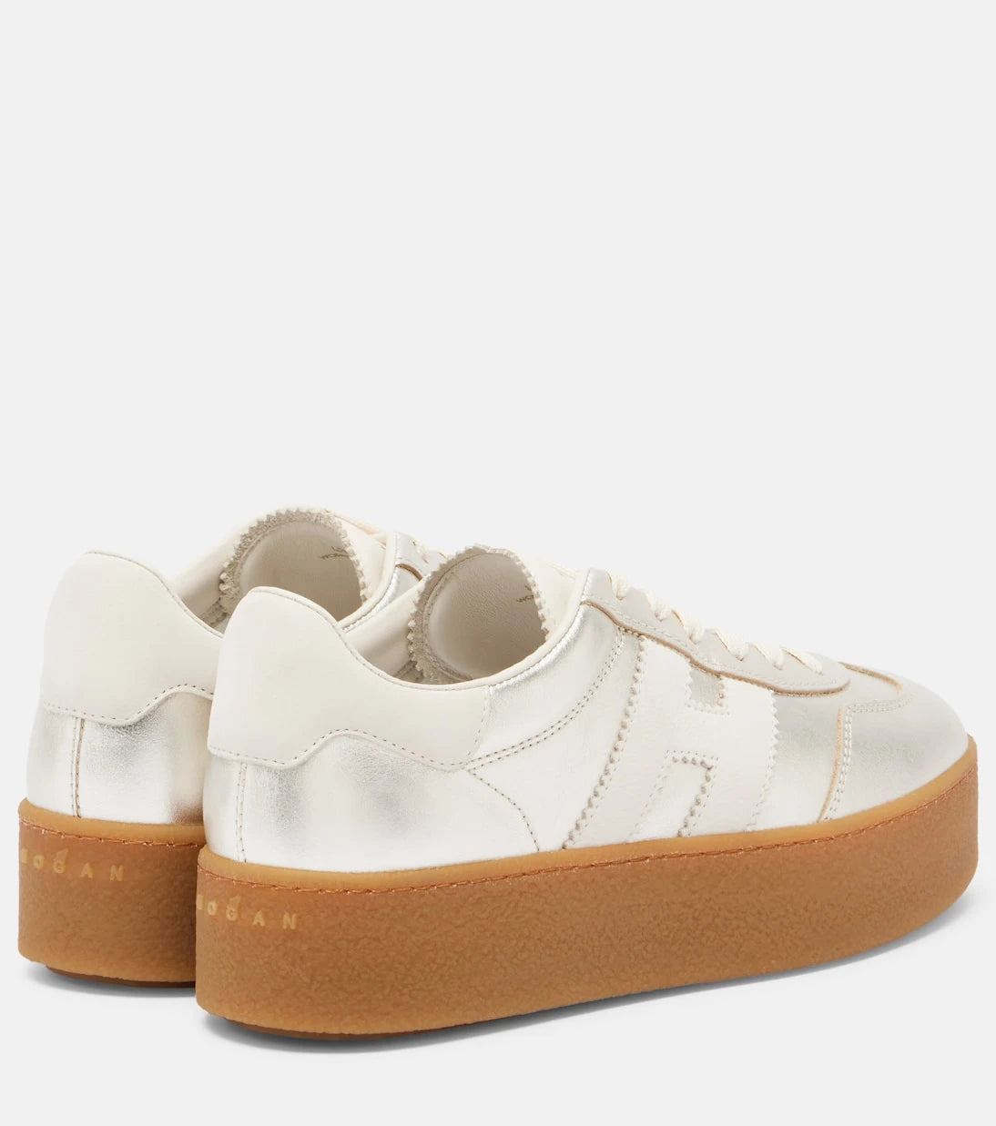 Hogan - H698 metallic leather platform sneakers