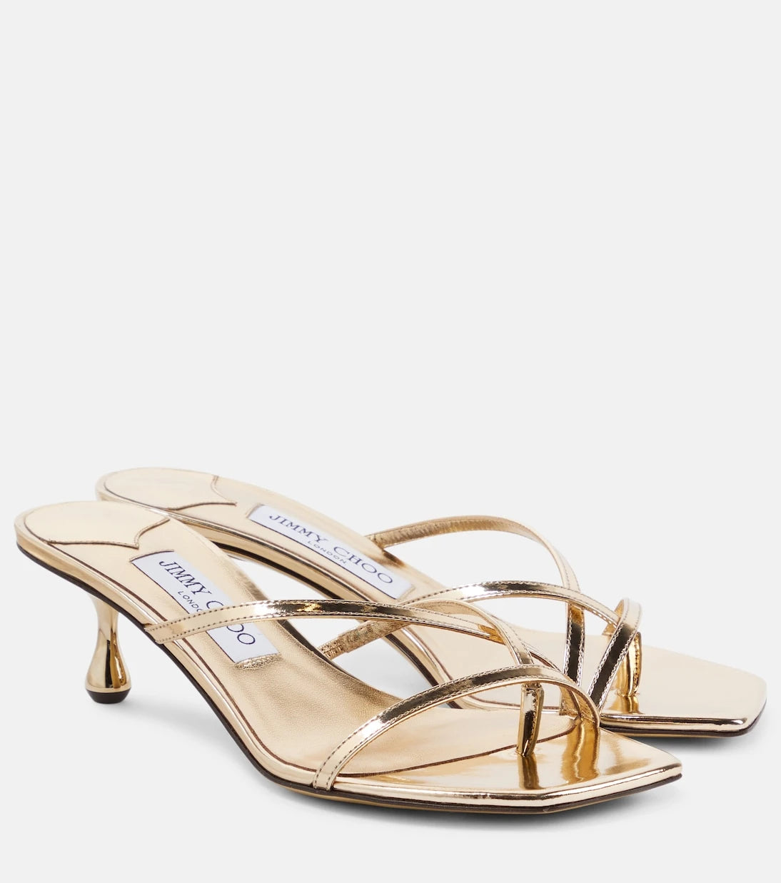 Jimmy Choo - Etana 50 metallic leather mules