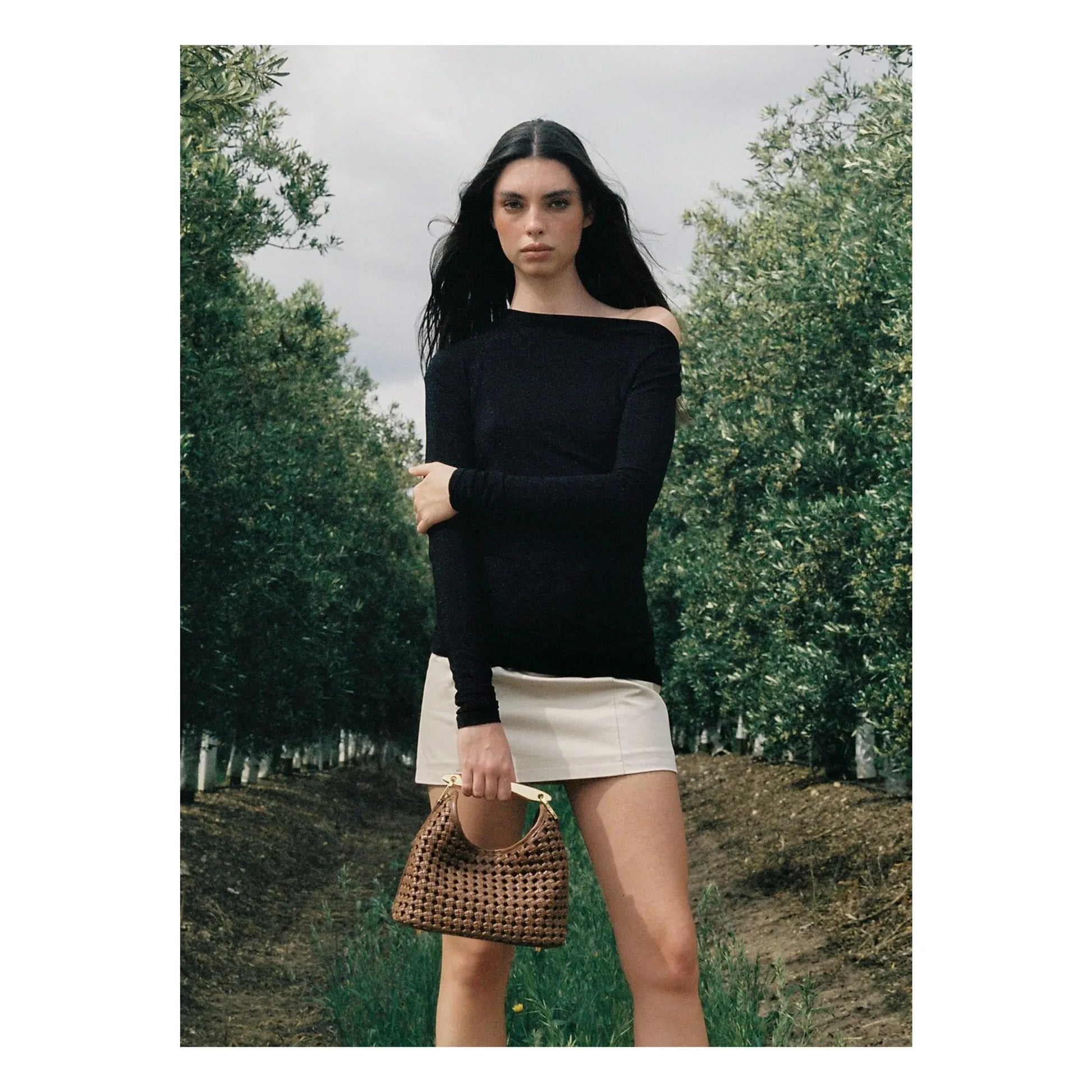 Elleme - Small Boomerang Braided Leather Bag | Cognac