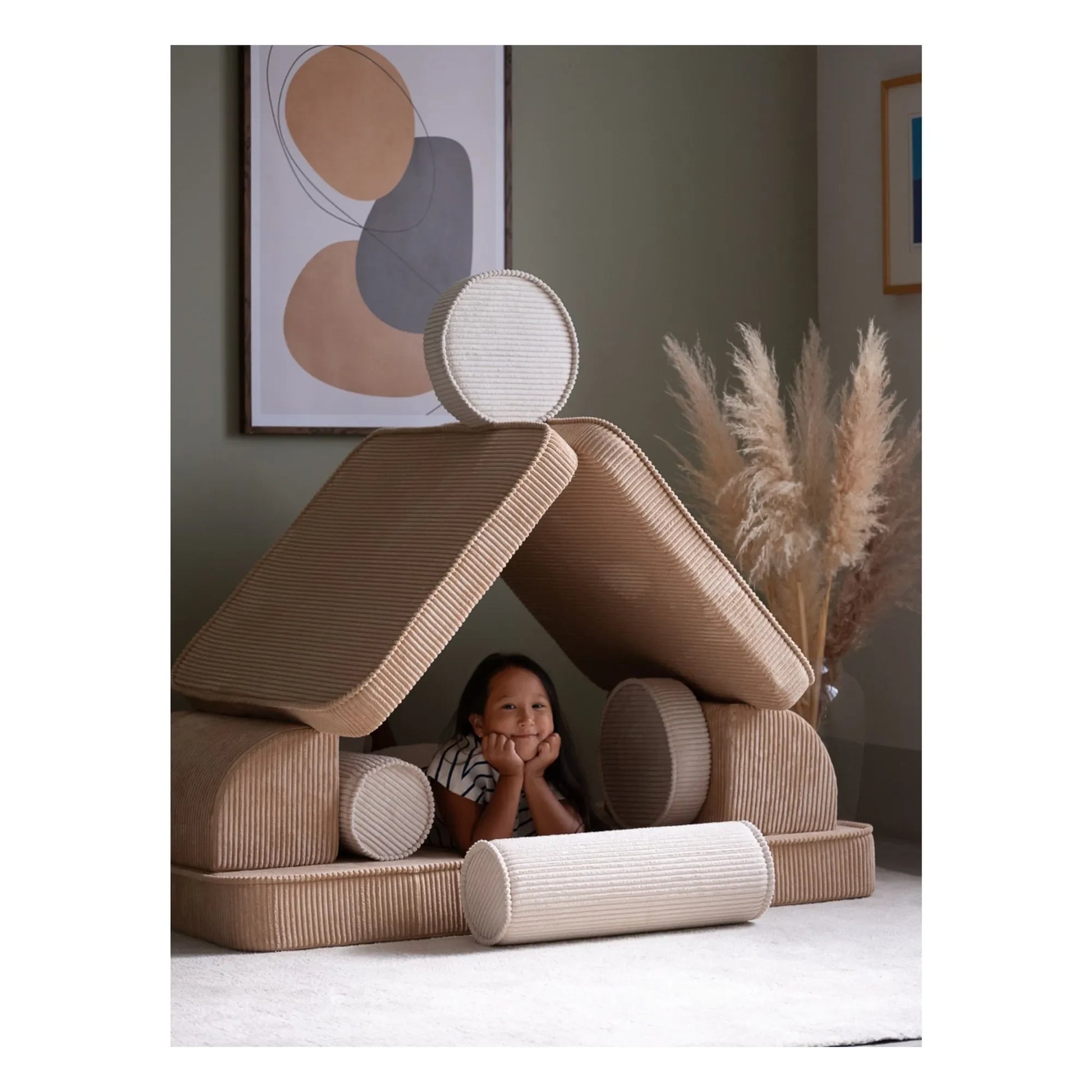 Wigiwama - Modular corduroy sofa | Light brown