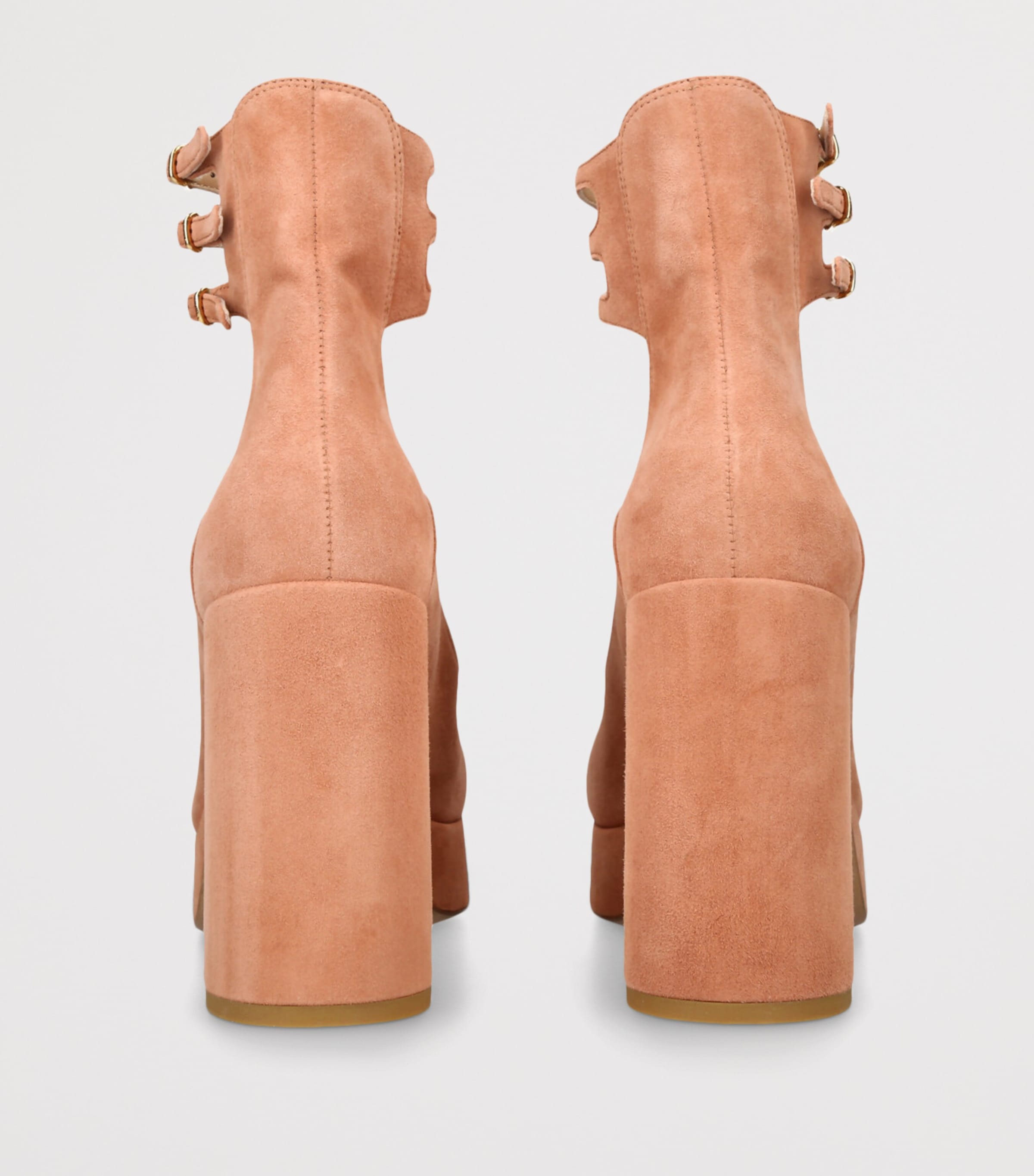 Chloé Orange Suede Loti Platform Pumps 80