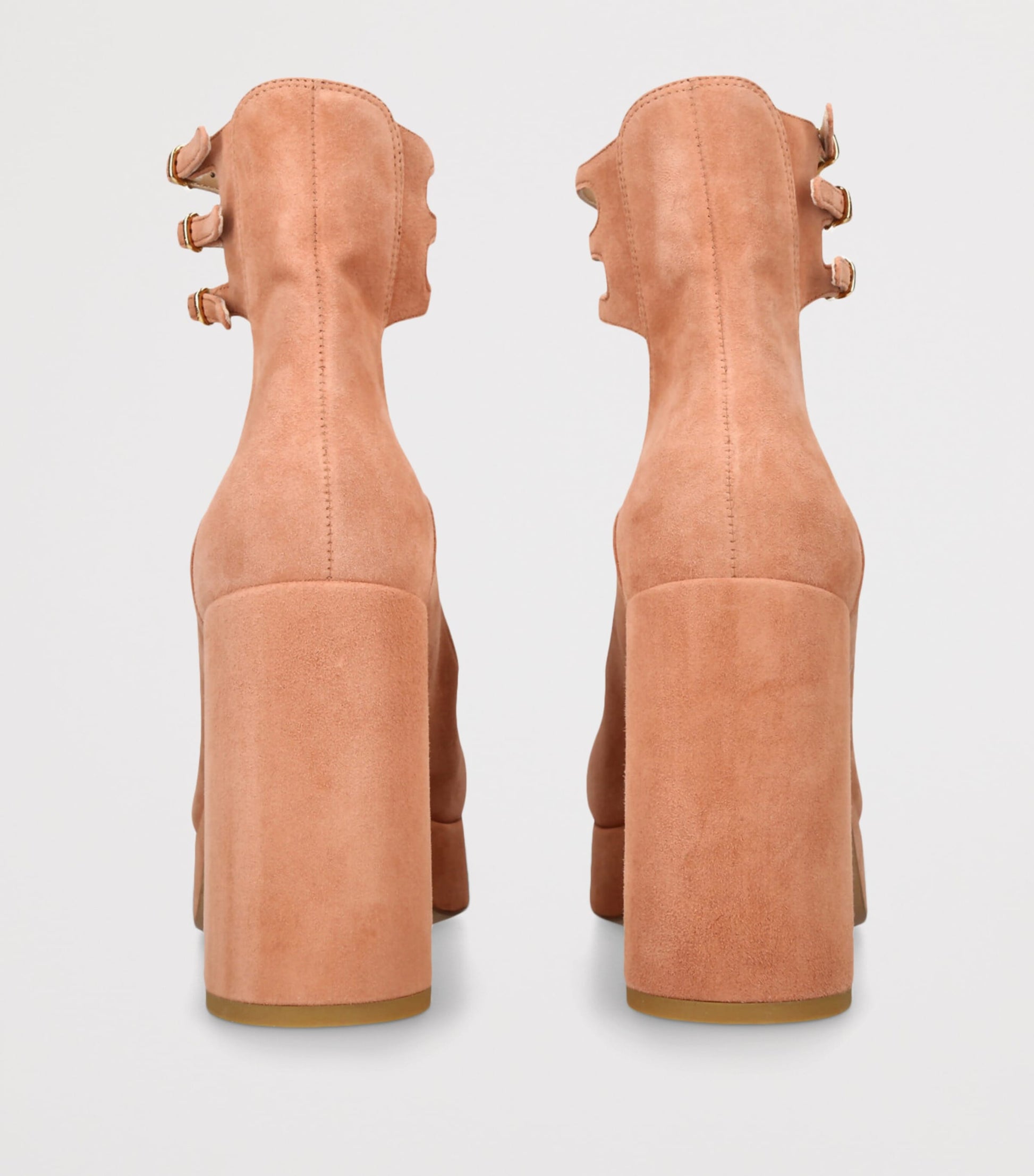Chloé Orange Suede Loti Platform Pumps 80