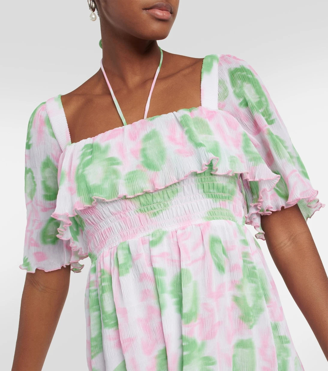Ganni - Floral pleated georgette midi dress
