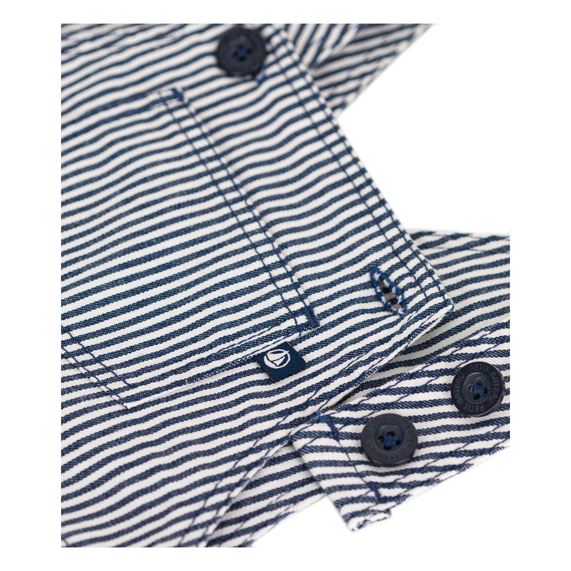 Petit Bateau - Striped Mini Dungarees | Navy blue