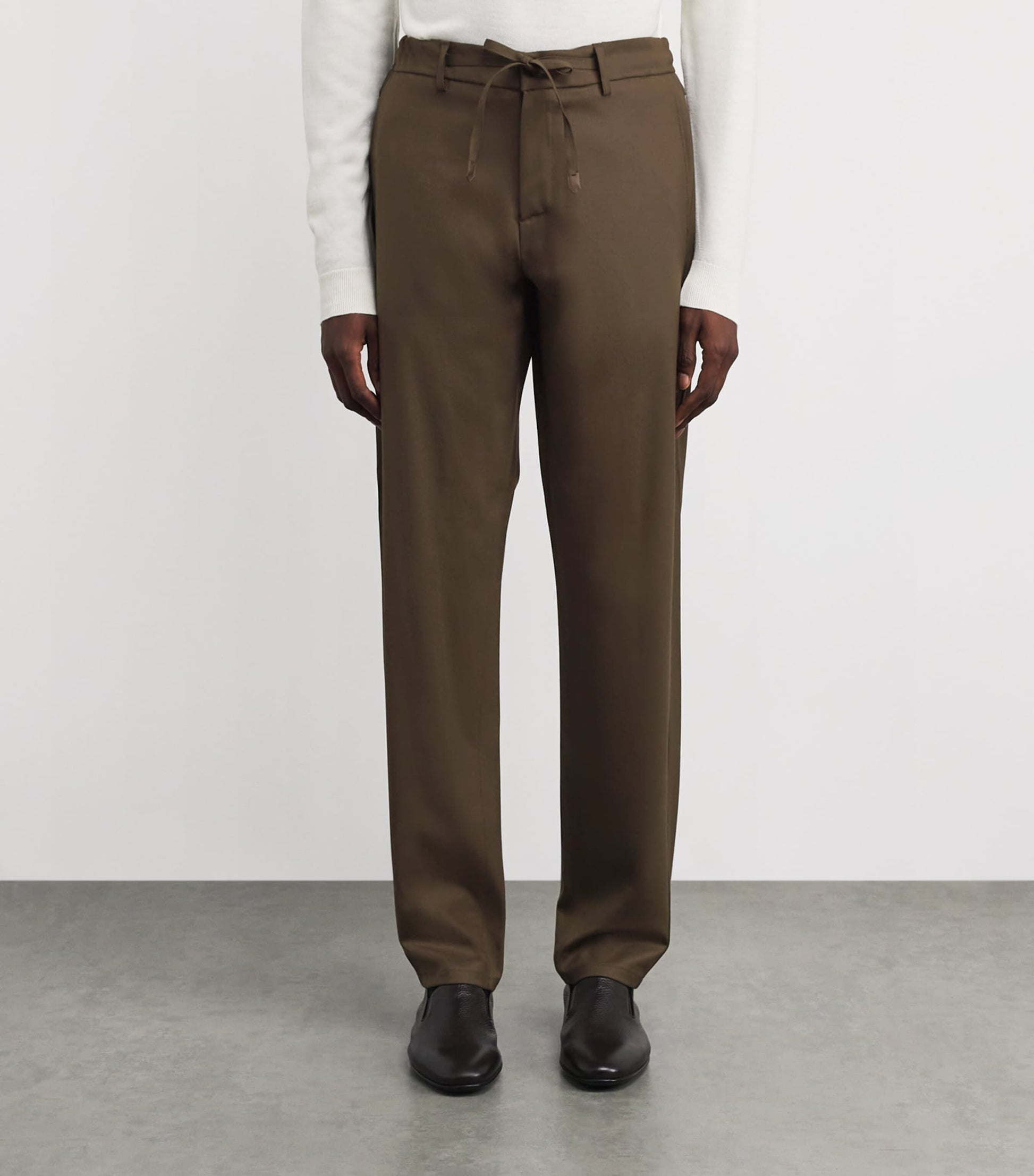 Stretch-Wool Drawstring Trousers