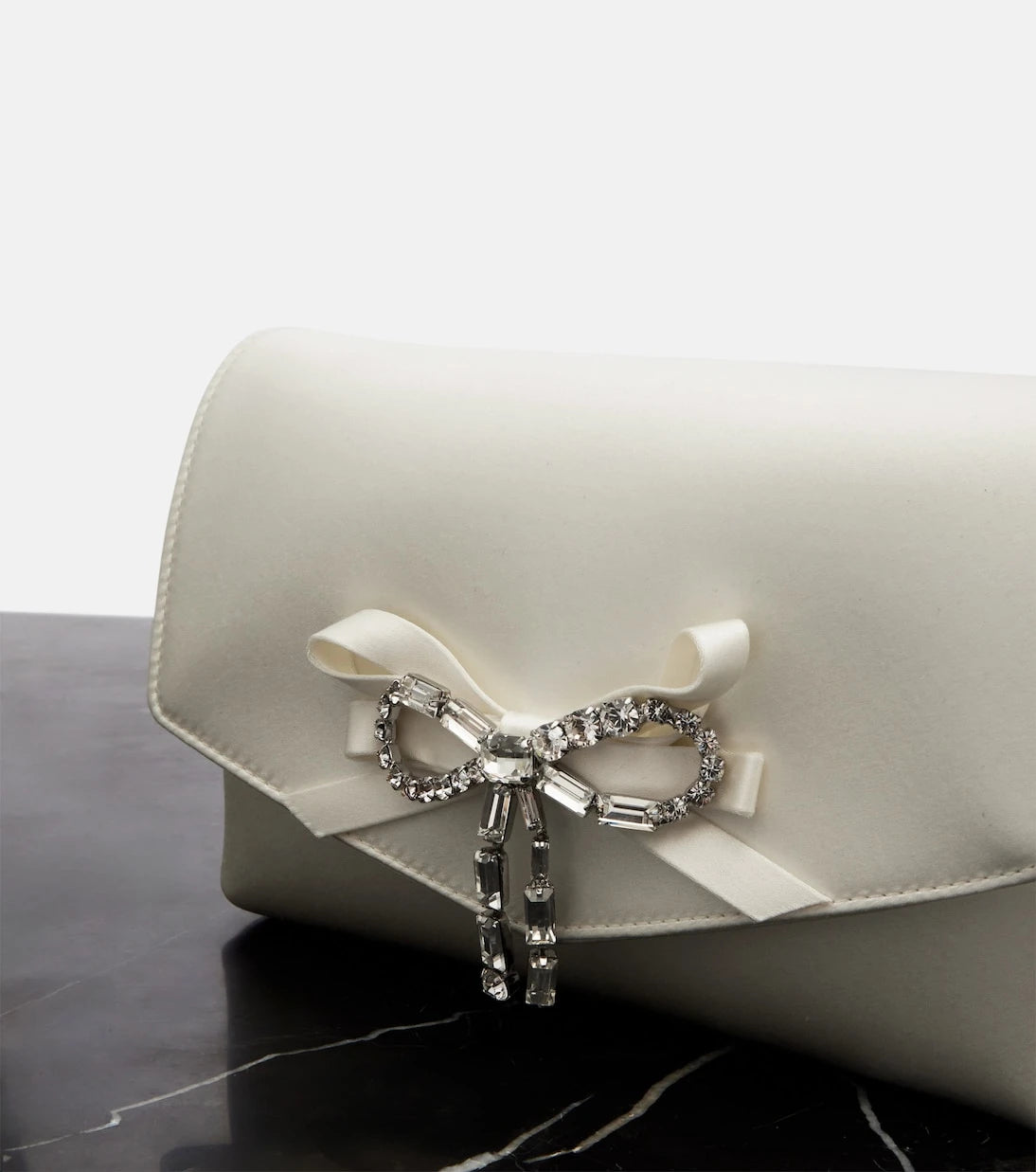 Jimmy Choo - Soft Bow Mini embellished satin clutch