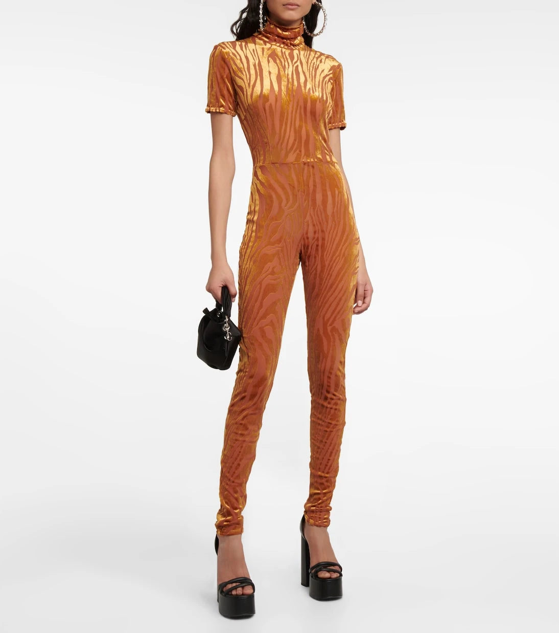 Alex Perry - Benton devoré zebra-print catsuit