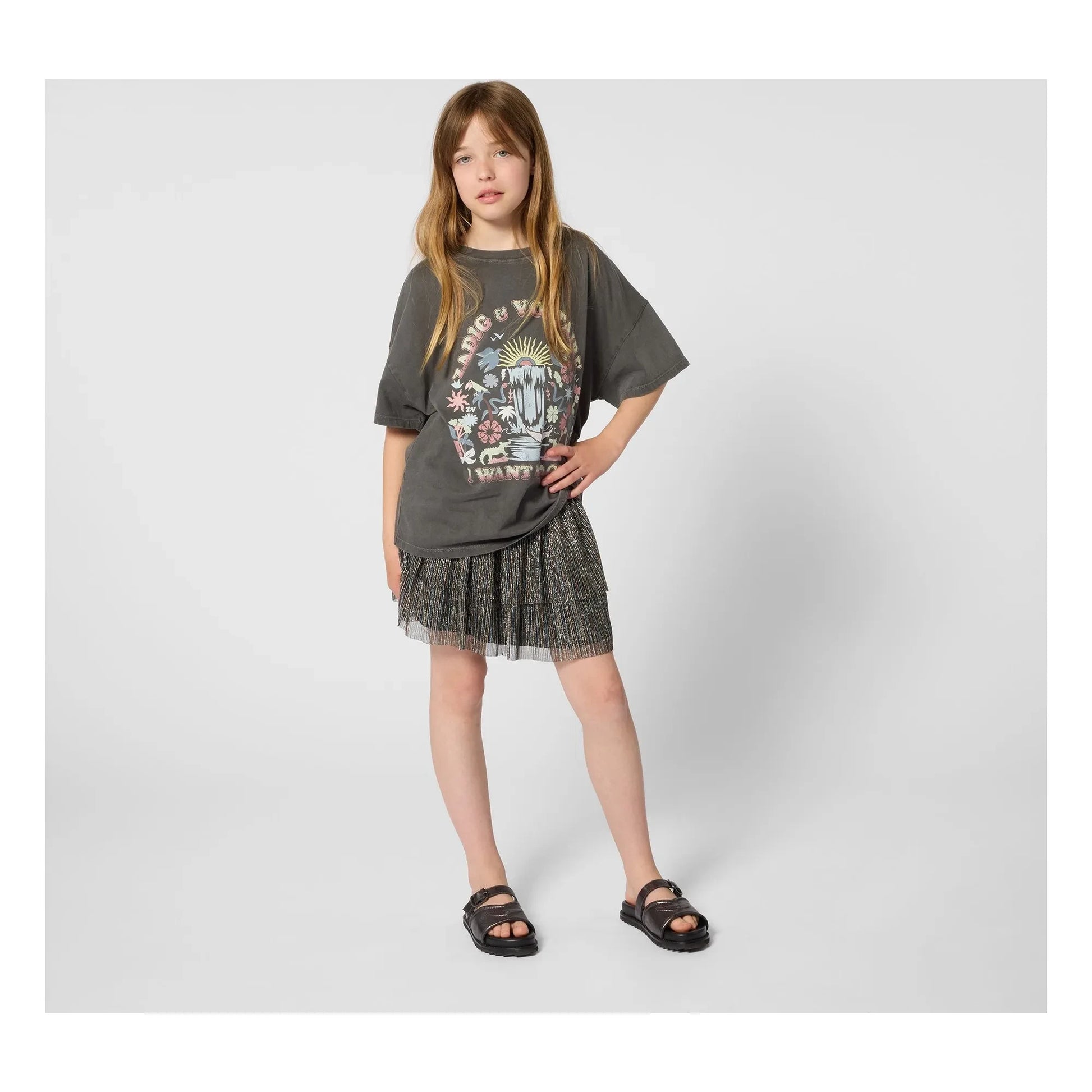 Zadig & Voltaire - Oversized T-shirt I Want Magic | Dark grey