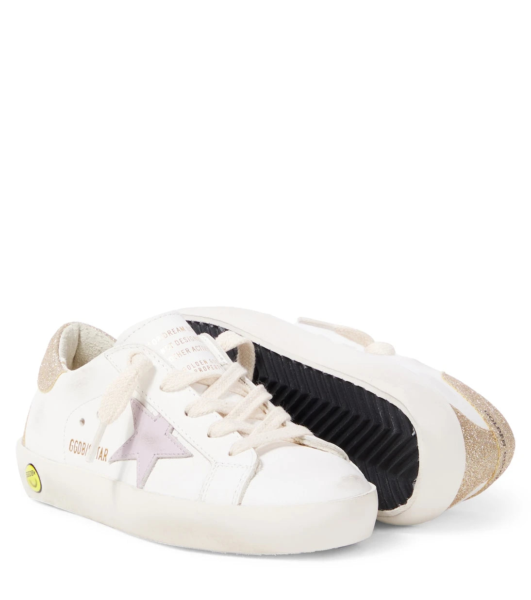 Golden Goose Kids - Super-Star glitter leather sneakers