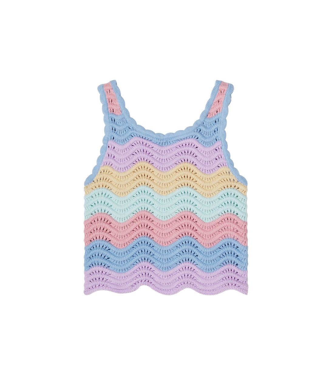 Stella McCartney Kids - Scalloped striped cotton tank top