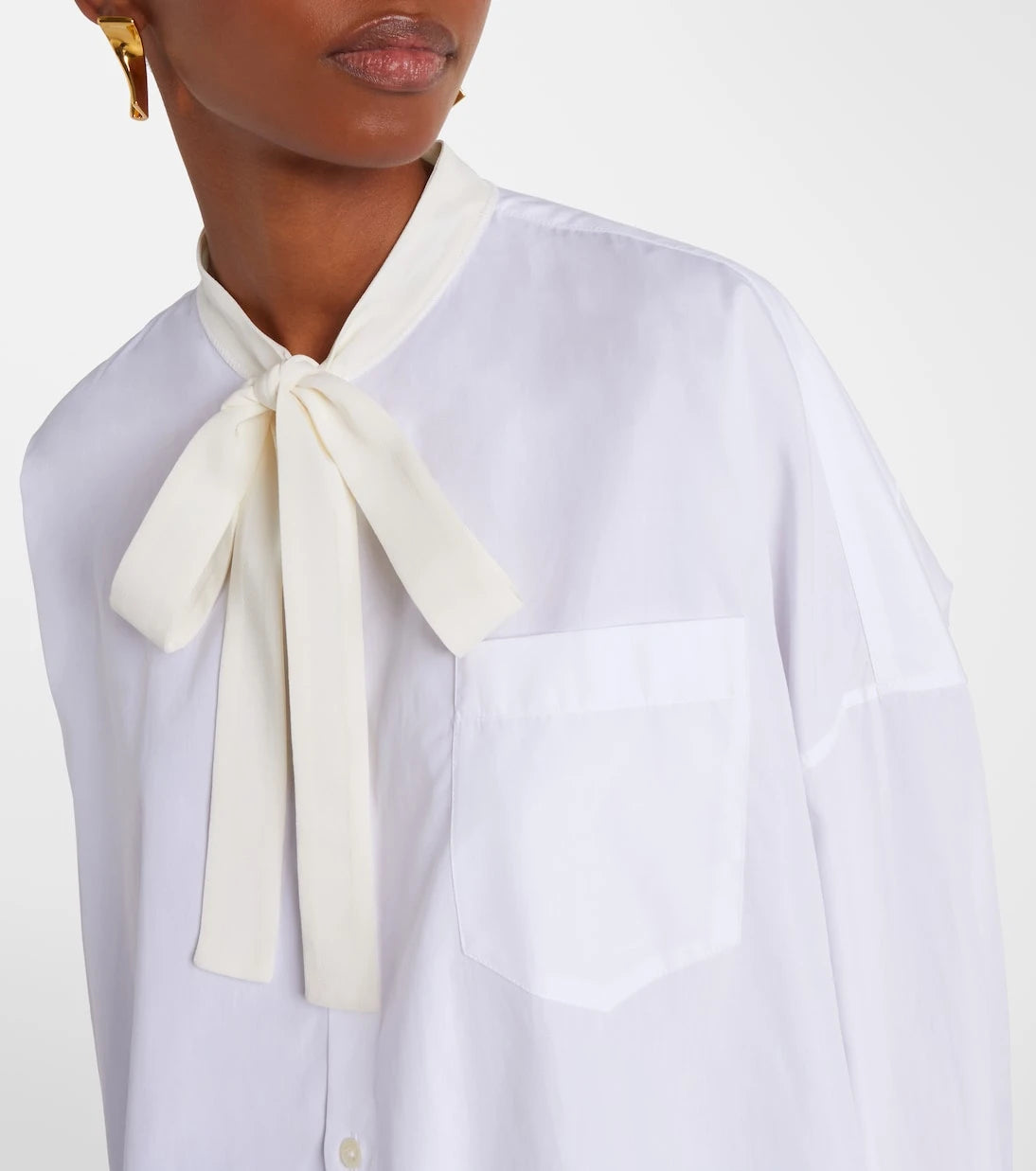 Marni - Tie-neck cotton shirt dress