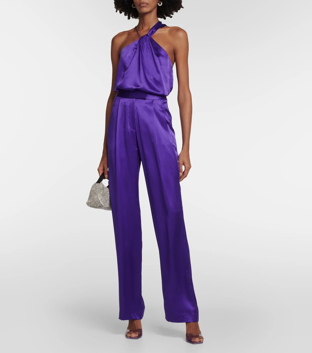 The Sei - High-rise wide-leg silk satin pants