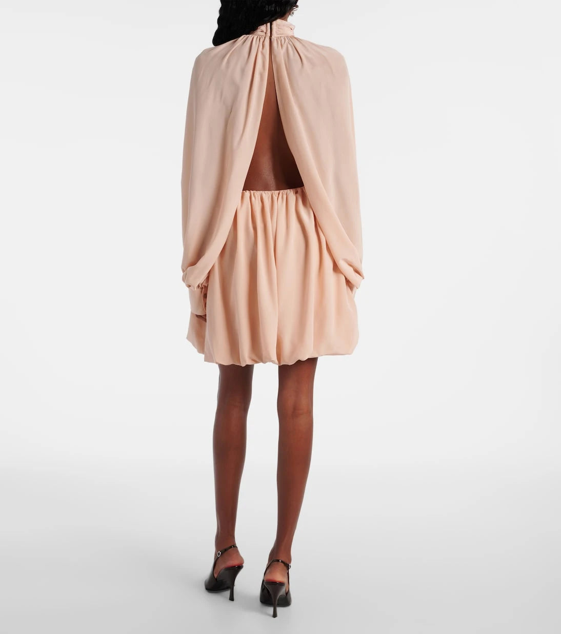 Stella McCartney - Gathered open-back silk chiffon minidress