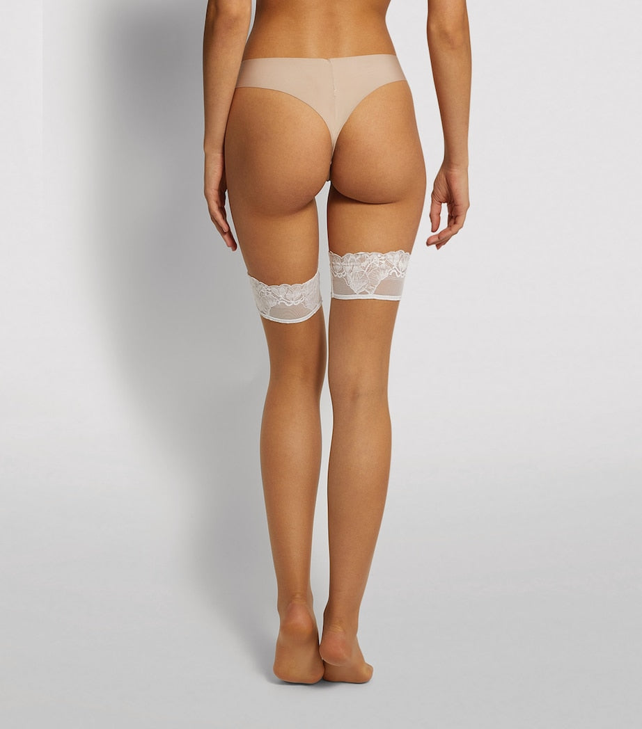 Wolford Beige Nude 8 Lace Stay-Up Stockings