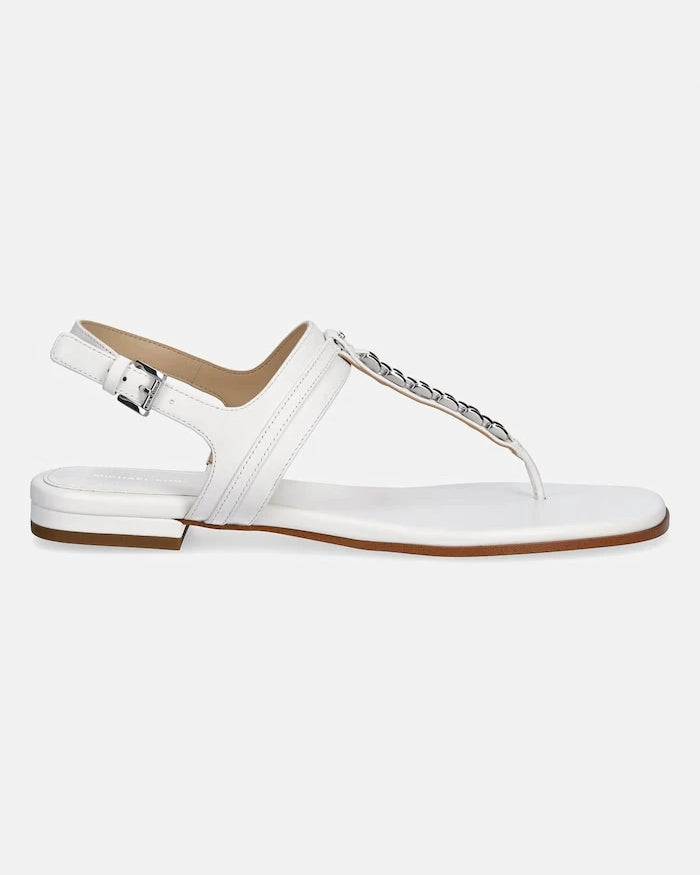 MICHAEL Michael Kors düz tabanlı kadın deri sandalet Marcia Thong Sandal