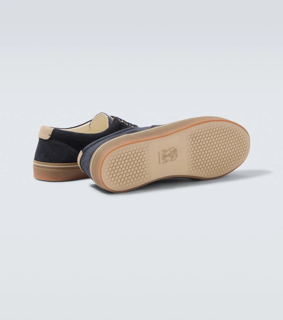 Brunello Cucinelli - Leather-trimmed suede sneakers