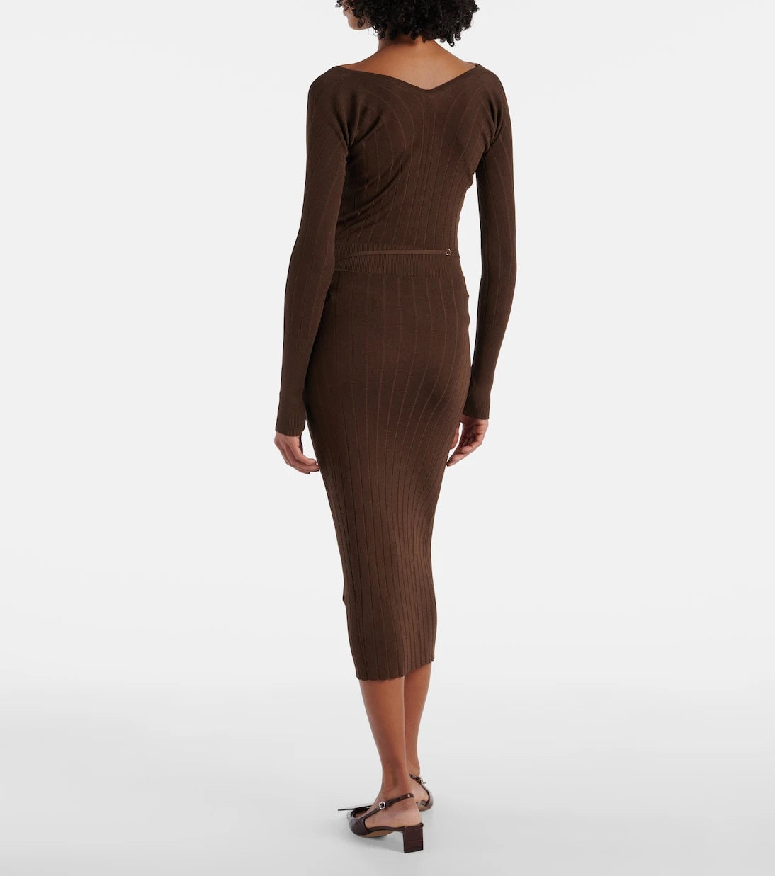 Jacquemus - Pralu ribbed-knit midi skirt