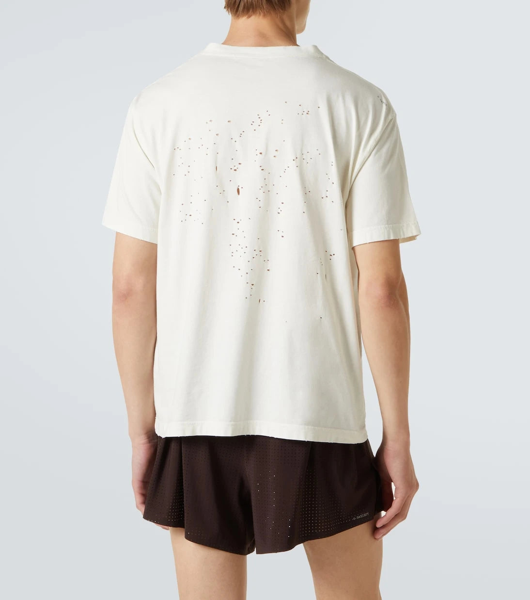 Satisfy - Distressed logo cotton jersey T-shirt