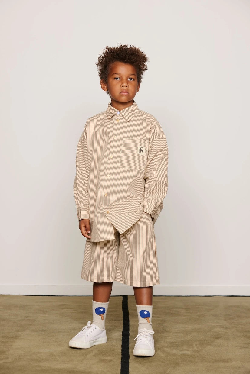 Mini Rodini - Striped cotton poplin Bermuda shorts
