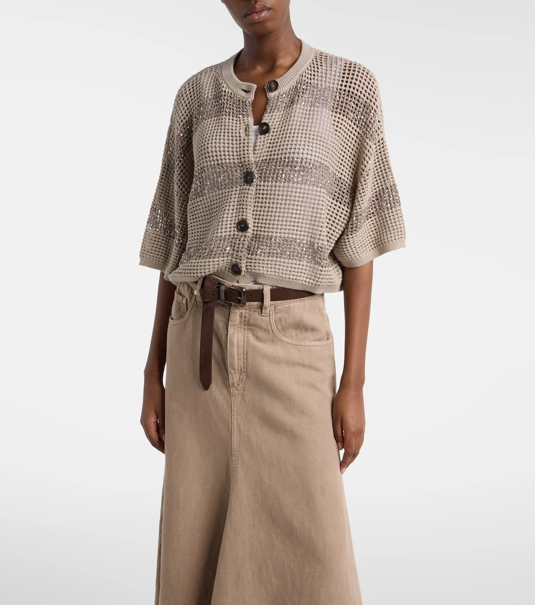 Brunello Cucinelli - Sequined cotton cardigan