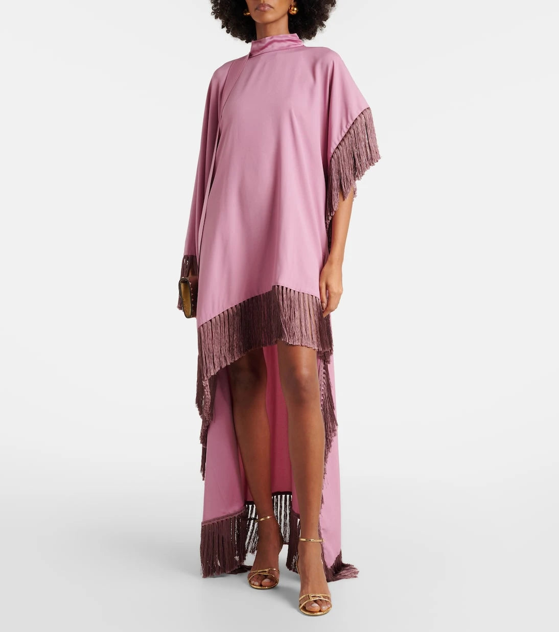 Taller Marmo - Asymmetric fringed satin kaftan