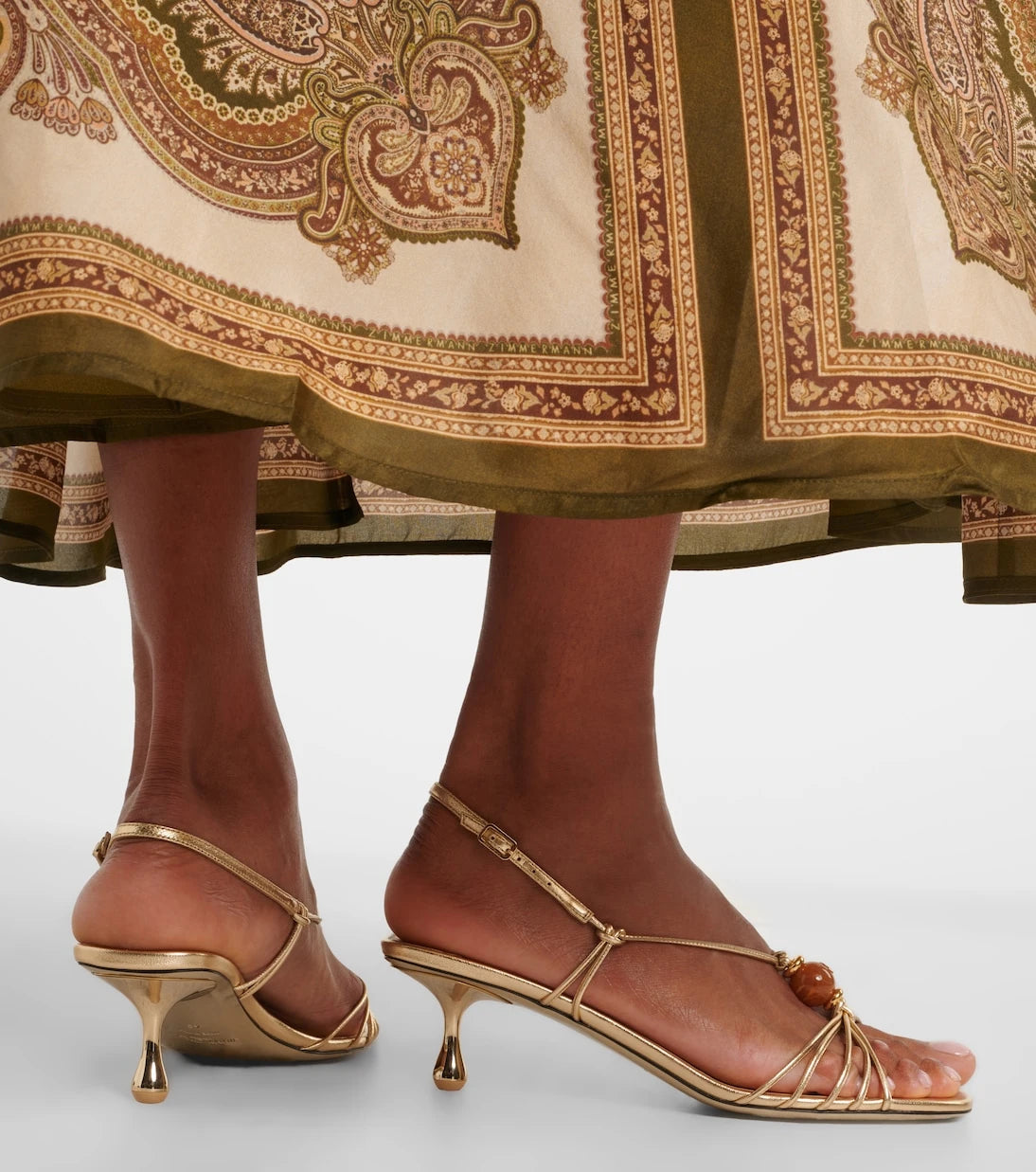 Jimmy Choo - Lova embellished metallic leather sandals