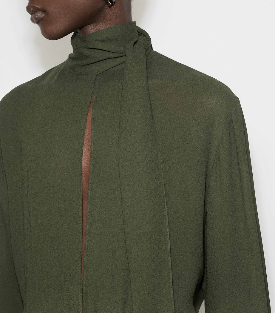 Green Georgette Pussybow Blouse