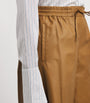 Yves Salomon Yellow Leather Wide-Leg Trousers