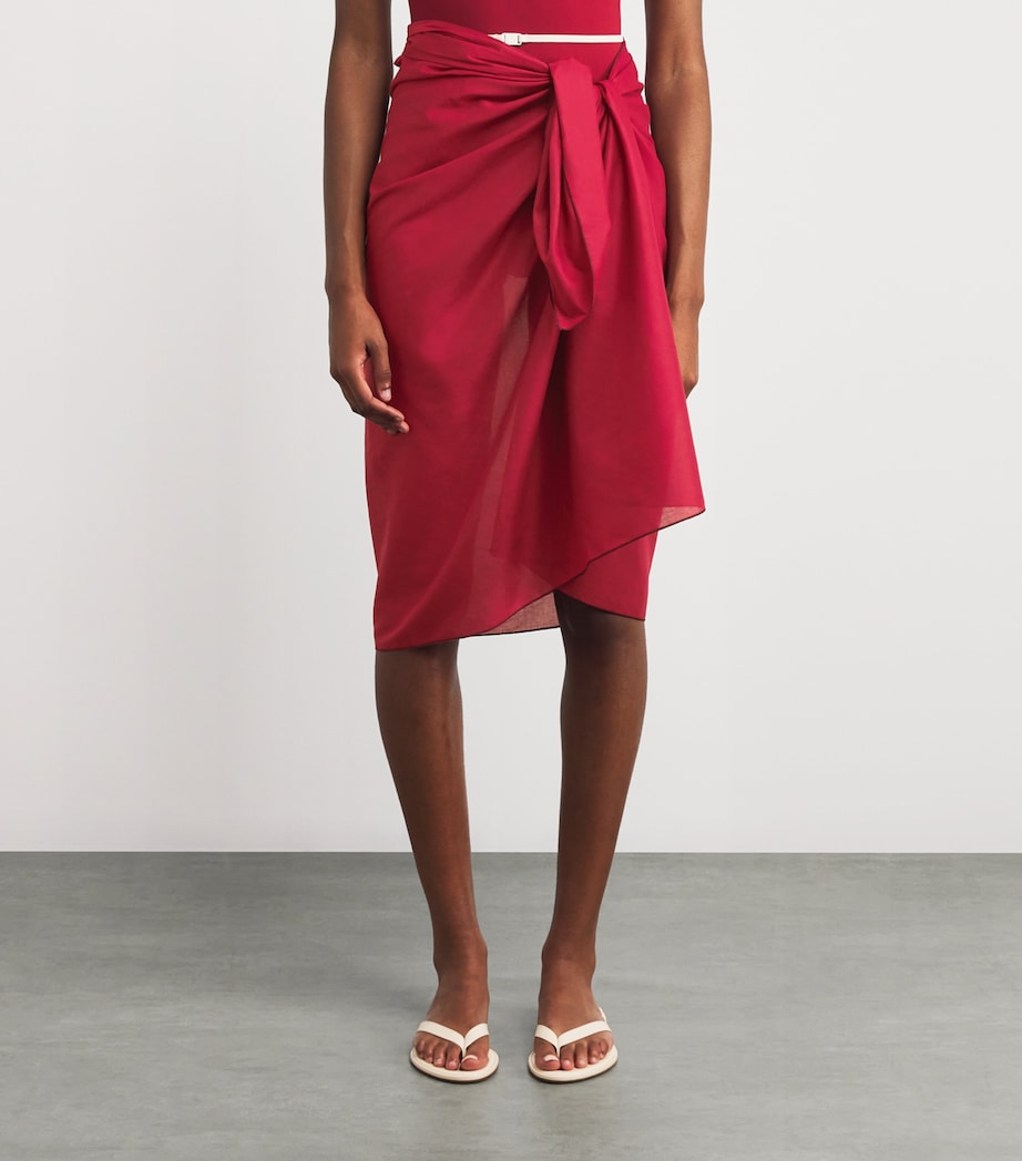 Red Cotton Cabine Sarong