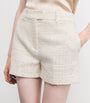 Eleventy White Tweed Sequinned Shorts