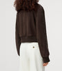 LOEWE Brown Suede Studded Bomber Jacket