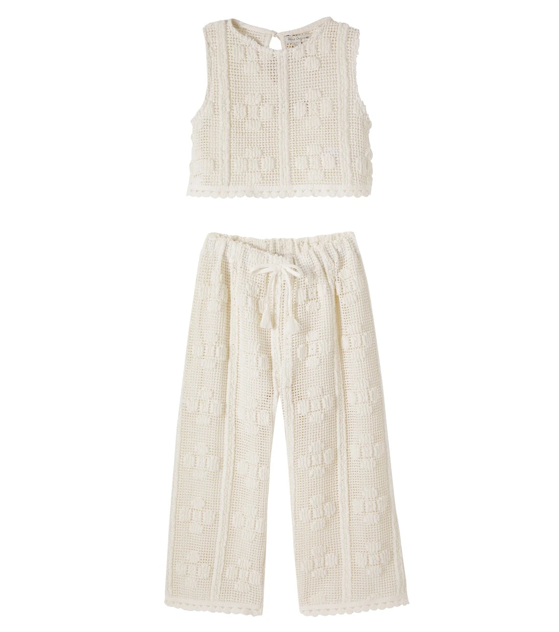 Bebe Organic - Inez crochet cotton-blend top and pants set