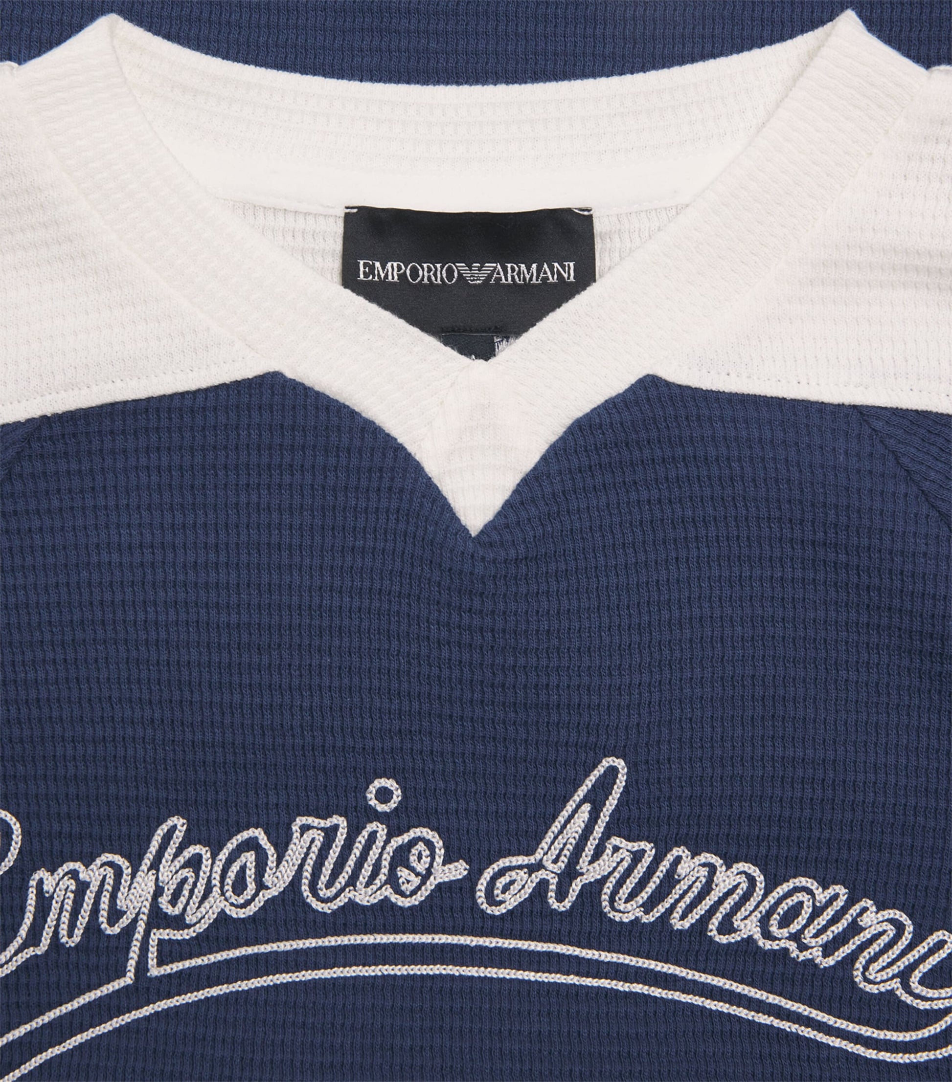 Emporio Armani Kids Two-Tone Logo Embroidered T-Shirt (4-14 Years)