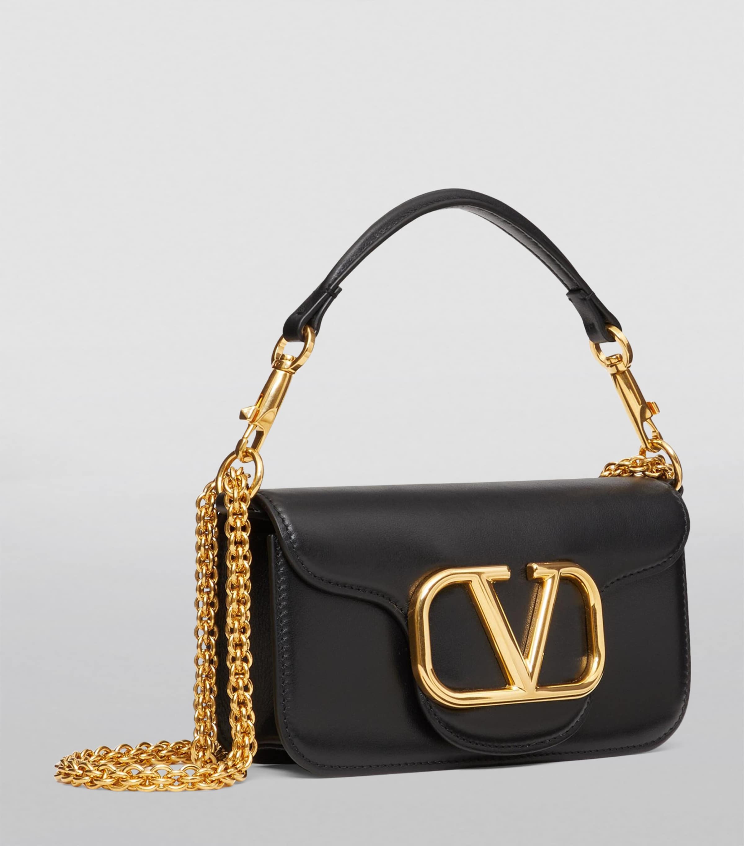 Valentino Garavani Black Small Leather Locò Shoulder Bag