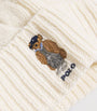 Ivory Wool-Blend Polo Bear Beanie