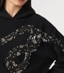 AllSaints Black Cotton Embellished Pippa Hoodie