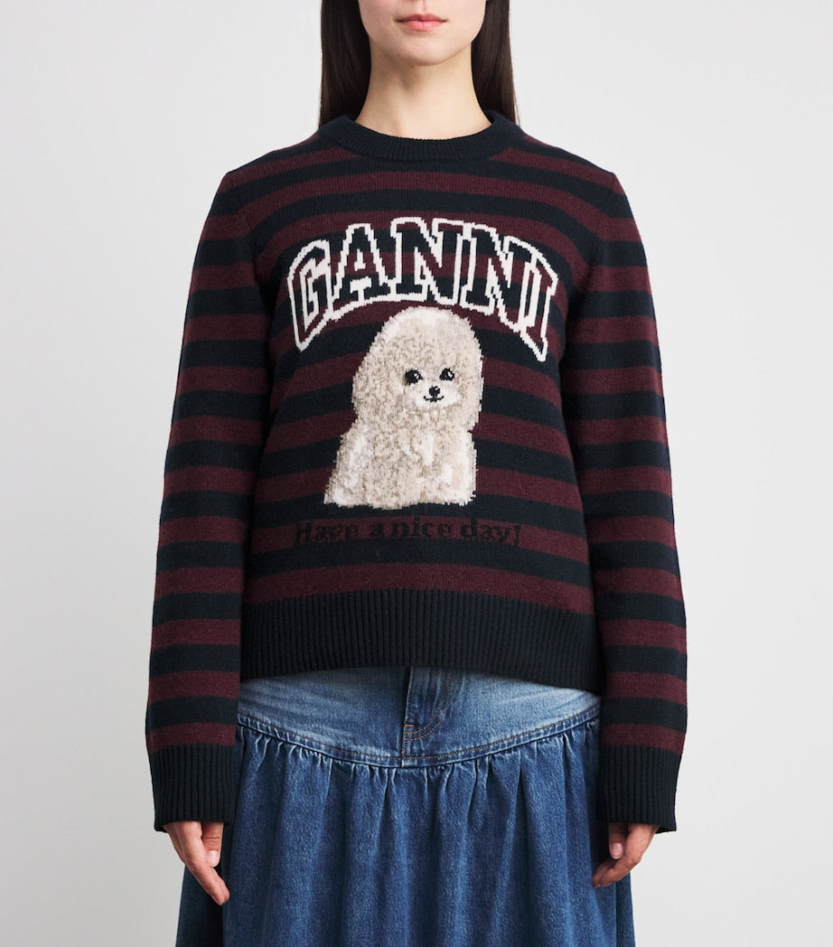 Wool-Blend Jacquard Poodle Sweatshirt