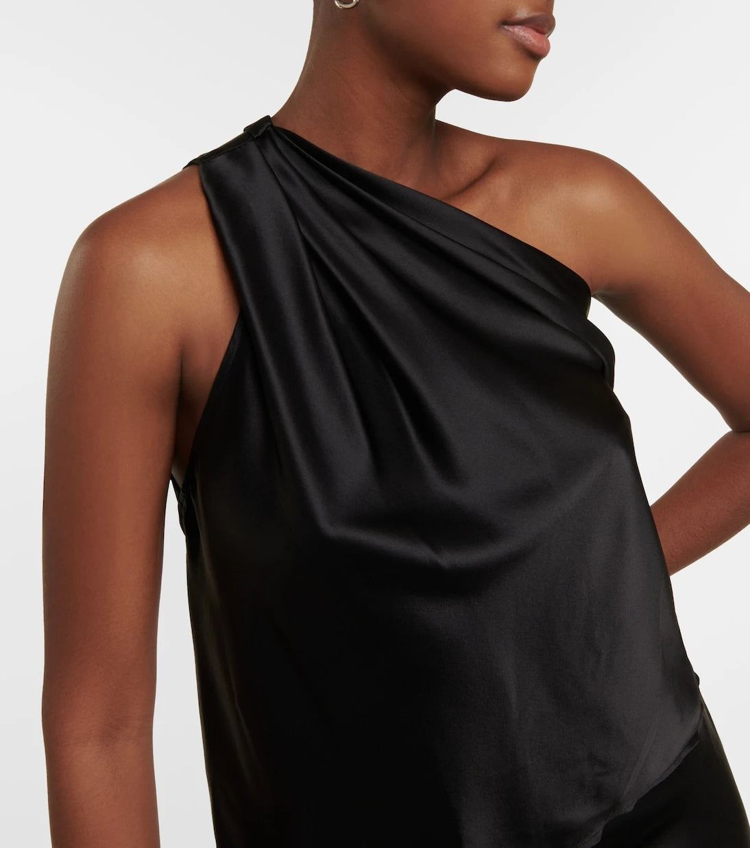 The Sei - Draped one-shoulder silk satin top