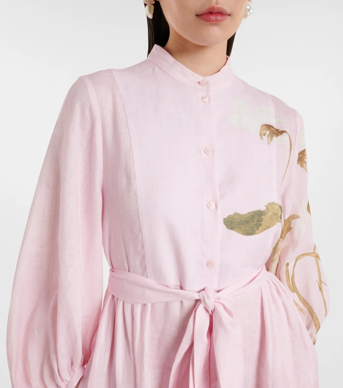 Erdem - فستان ميدي كتان مطبوع