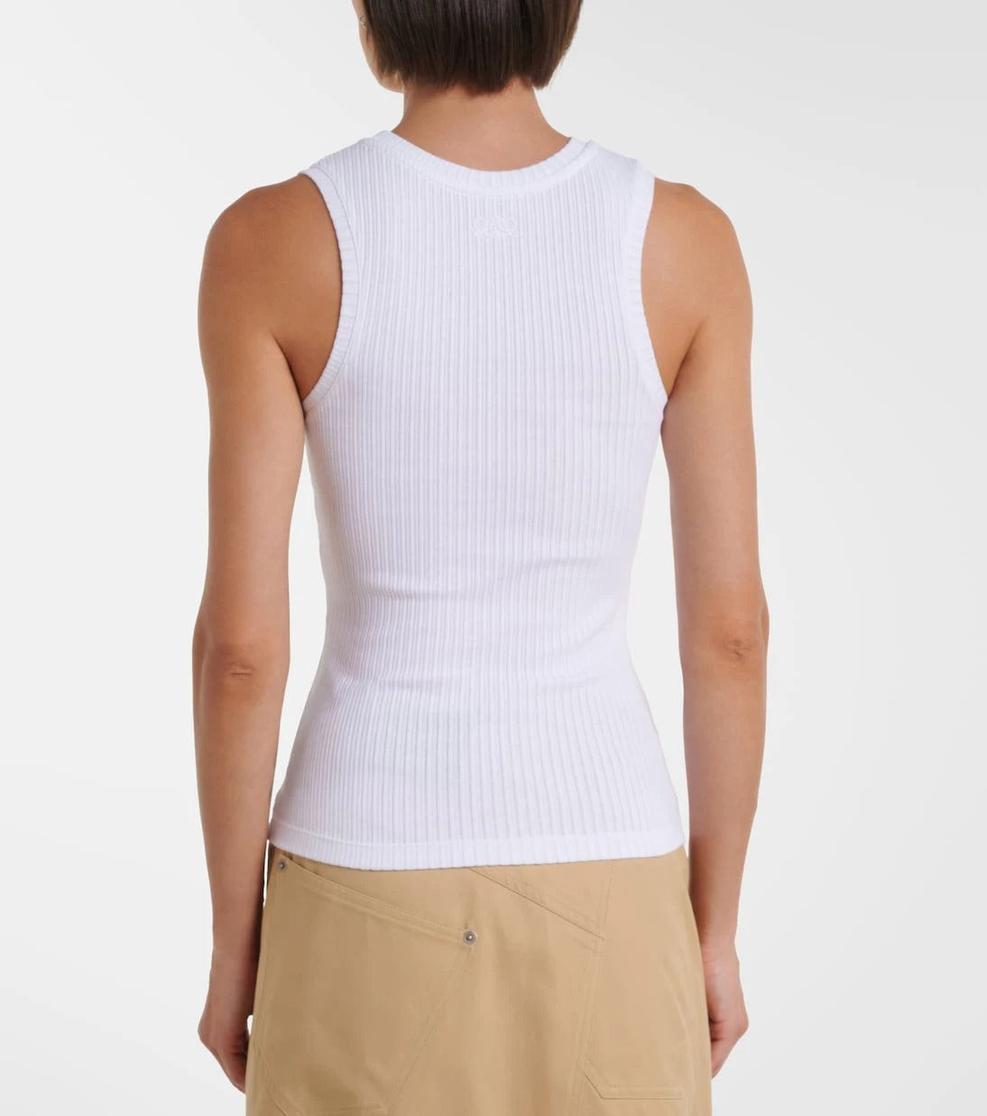 Loewe - Ribbed-knit cotton-blend tank top