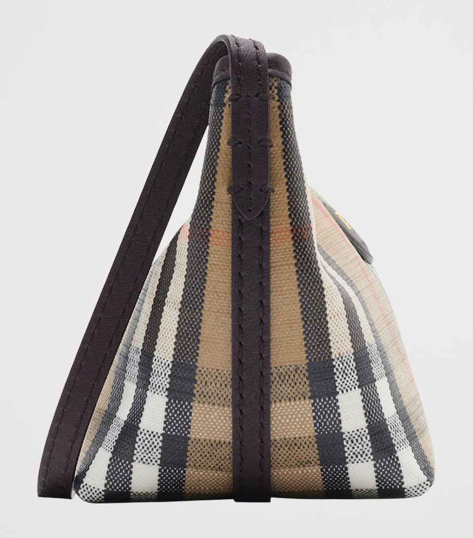 Beige Mini Check Shoulder Bag