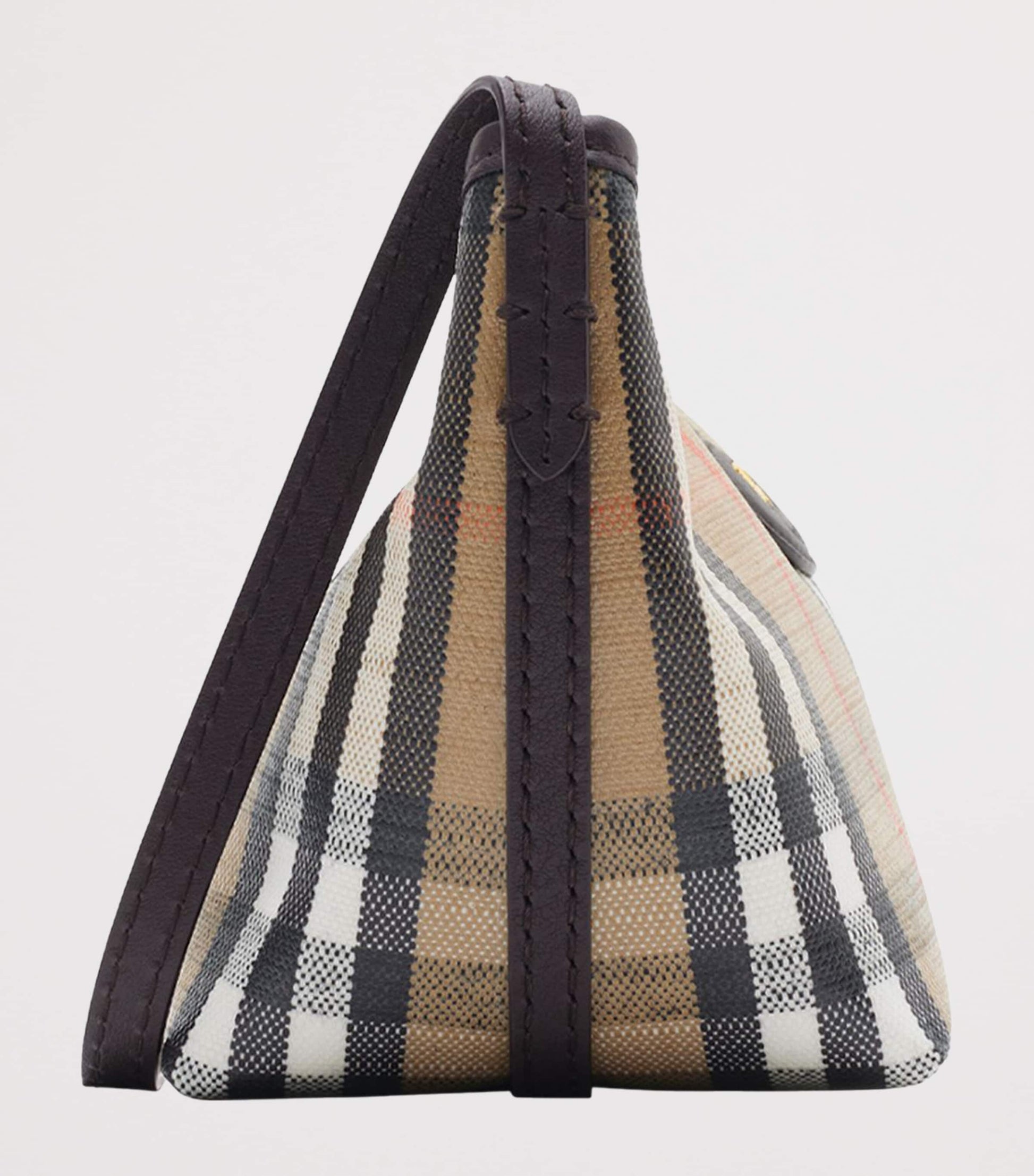Beige Mini Check Shoulder Bag