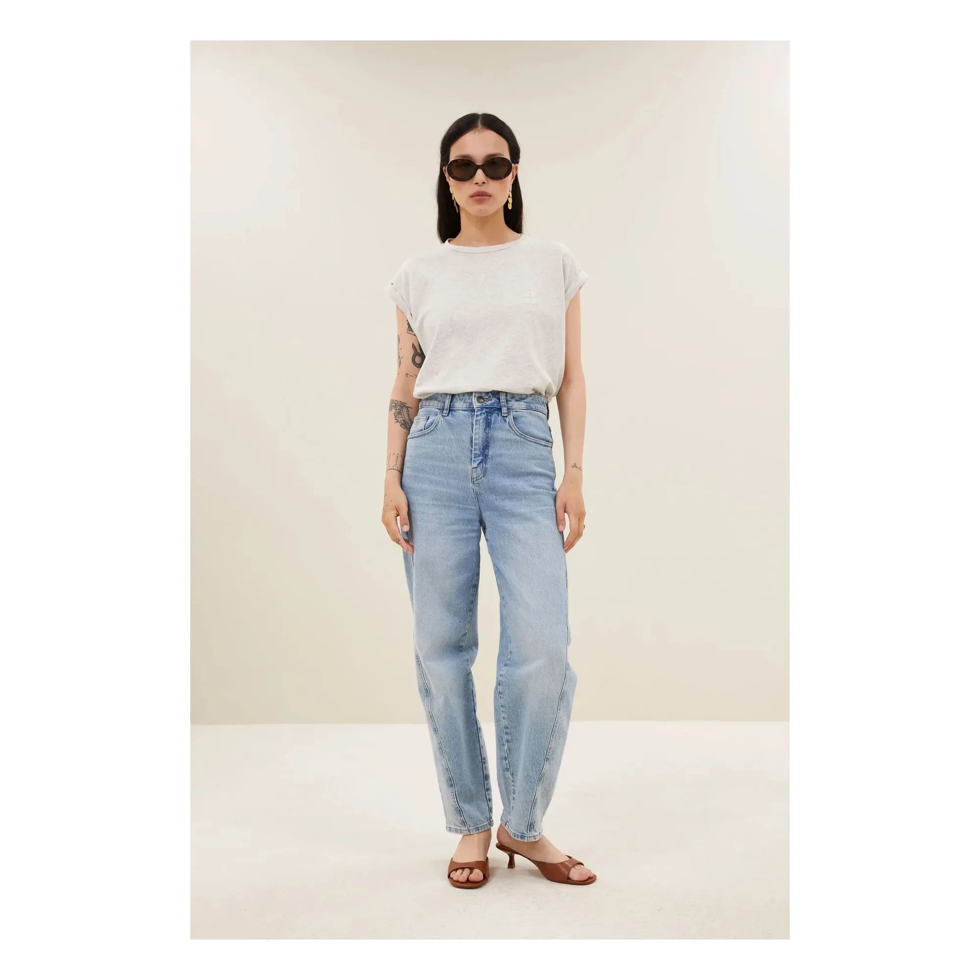 By Bar - Tobi Flame Cotton T-shirt | Grey