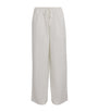 Cotton Poplin Wide-Leg Trousers