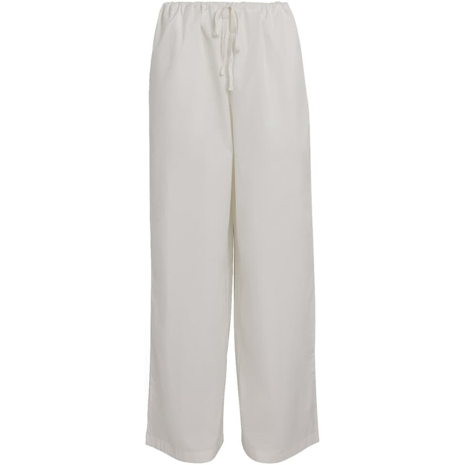 Cotton Poplin Wide-Leg Trousers