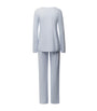 Hanro Blue Cotton Long-Sleeve Pyjama Set