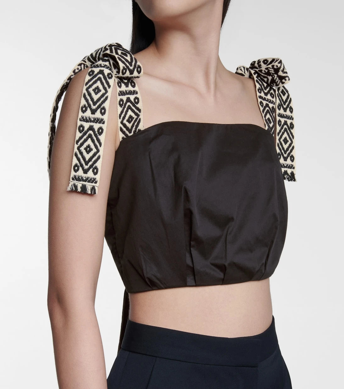 Johanna Ortiz - Rituals stretch cotton-blend crop top