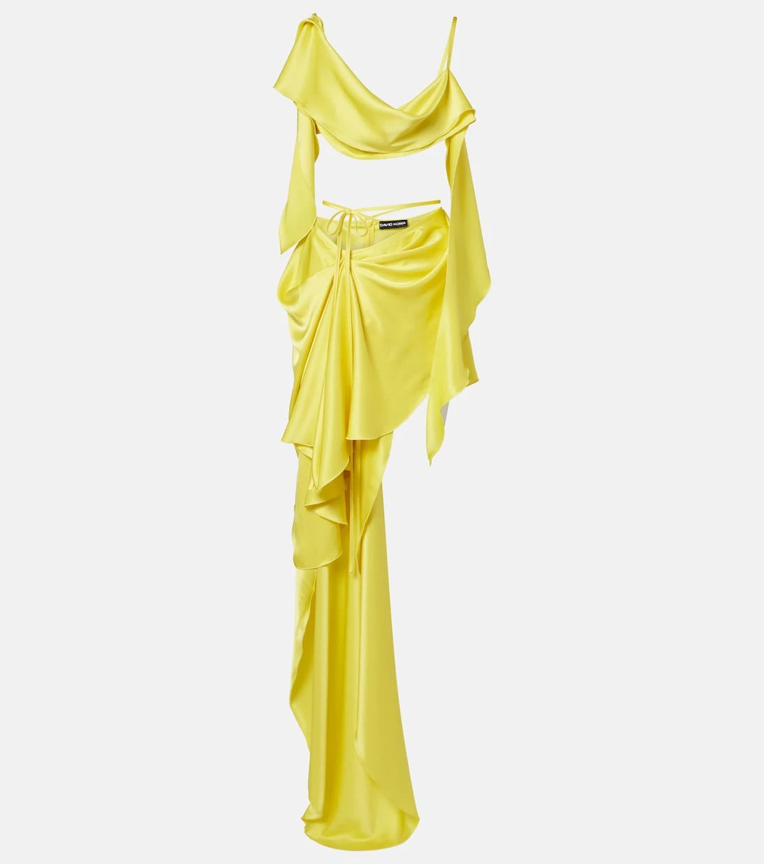 David Koma - Draped satin top and skirt set